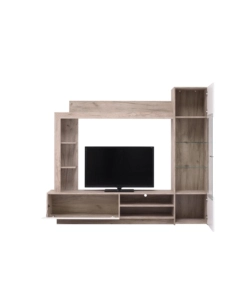 Mobile tv "torino" rovere e bianco, 204x35x174,5 cm